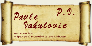 Pavle Vakulović vizit kartica